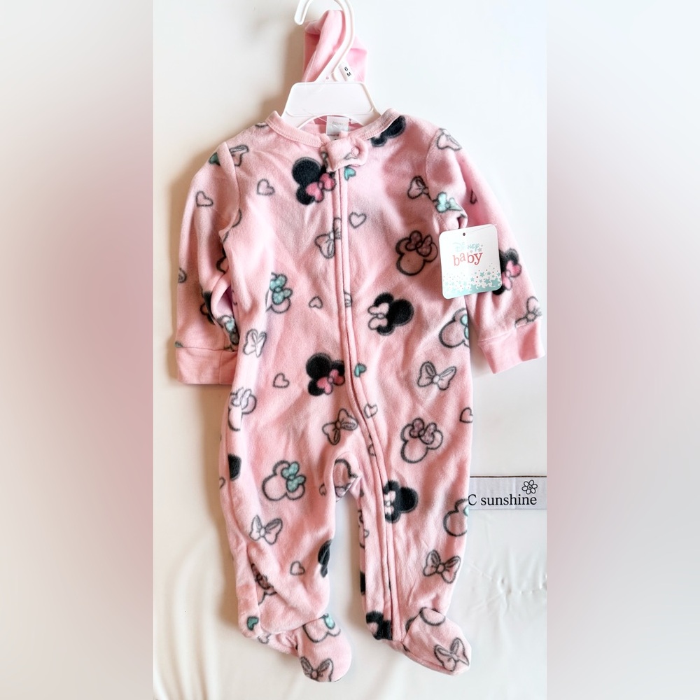 Disney Baby Pink Footie with Character Print